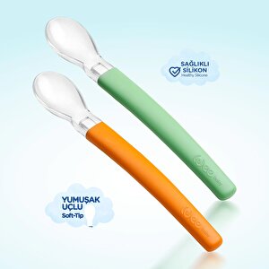 122 Wee Baby Mama Kaşığı 2 li Yeşil-Turuncu