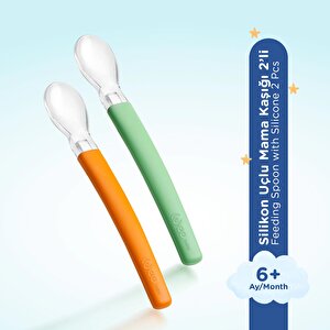 122 Wee Baby Mama Kaşığı 2 li Yeşil-Turuncu