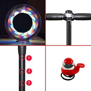 218C Geniş 3 Tekerlekli Kırmızı Scooter