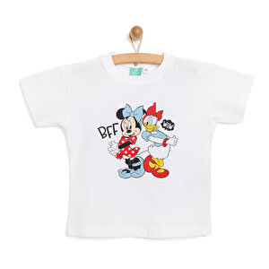 Disney 24Y Minnie Mouse Tsh, Beyaz, 9 Ay