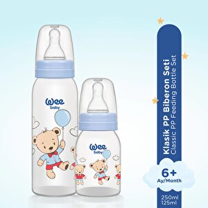281 Wee Baby  125+250 2'li PP Biberon Mavi