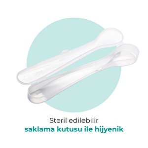 2'li Beslenme Kaşığı Powder Green/Blue & Saklama Kutusu