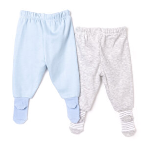 2li Çoraplı Pantolon Melanj Erkek Bebek