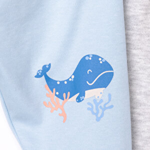 2li Çoraplı Pantolon Melanj Erkek Bebek