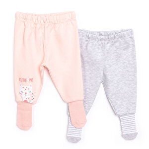 HelloBaby 2li Çoraplı Panto, Pembe, 3 Ay