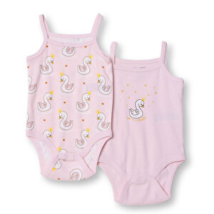 HelloBaby 2li İp Askılı Bod, Pembe, 3 Ay