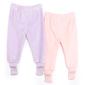 2li Kadife Çoraplı Pantolon Kız Bebek 2li Kadife Çoraplı Pantolon Kız Bebek