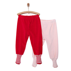 Hellobaby 2li Kadife Çora, Kırmızı, 3 Ay