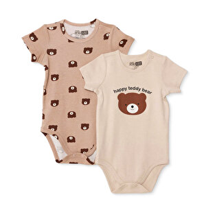 HelloBaby 2li Kısa Kol Bo, Bej, 1 - 3 Ay