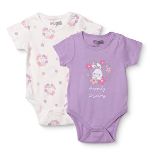 HelloBaby 2li Kısa Kol B, Lila, 1 - 3 Ay