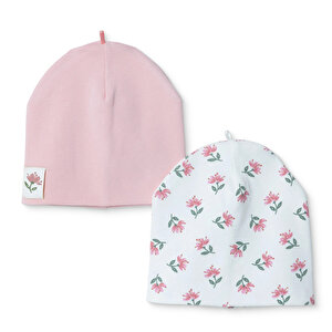 HelloBaby 2li Örme Bere, Pembe, 0-2 Yaş