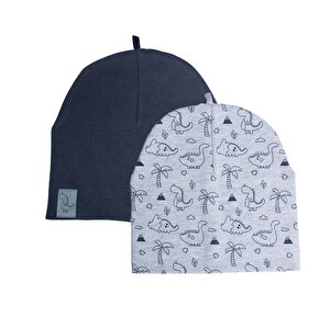 Little Plane 2li Örme Bere, Gri, 0-2 Yaş