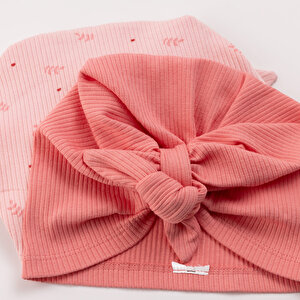 2li Yaprak Desenli Kız Bone Kız Bebek