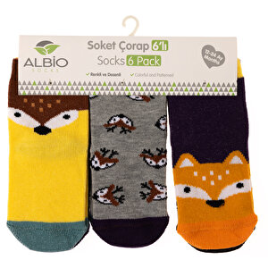 Albio 3d Desenli 6lı Soket Çorap Erkek Bebek