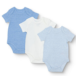 Erkek Bebek 3lü Atlet Body Ribana Bisiklet Yaka Kısa Kol Erkek Bebek 3lü Atlet Body Ribana Bisiklet Yaka Kısa Kol