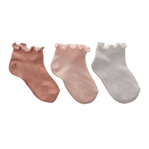 HelloBaby 3'lü Bilek Çora, Pembe, 0-6 Ay