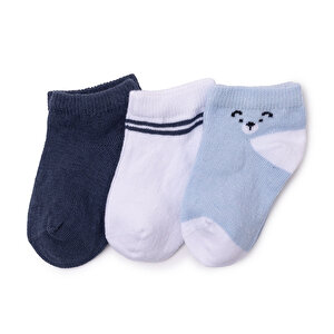 HelloBaby 3'lü Bilek Çorap, Mavi, 0-6 Ay HelloBaby 3'lü Bilek Çorap, Mavi, 0-6 Ay