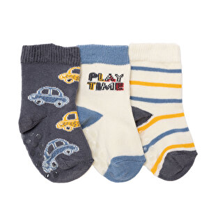 HelloBaby 3lü Kaydırmaz Ço, Mavi, 0-6 Ay