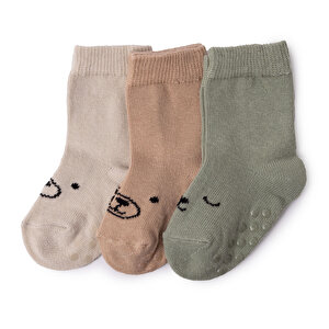 HelloBaby 3lü Kaydırmaz Çor, Bej, 0-6 Ay HelloBaby 3lü Kaydırmaz Çor, Bej, 0-6 Ay