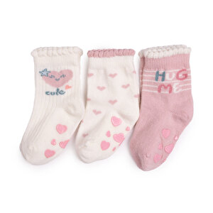 HelloBaby 3lü Kaydırmaz Ç, Pembe, 0-6 Ay
