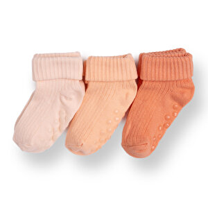 HelloBaby 3lü Kıvrık Çora, Pembe, 3-6 Ay