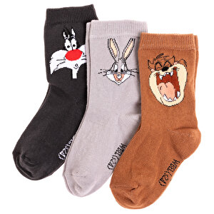 Looney Tunes 3lü Soket Çorap Erkek Bebek Looney Tunes 3lü Soket Çorap Erkek Bebek
