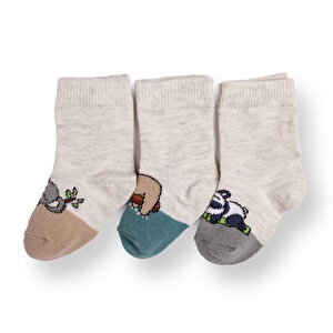 HelloBaby 3lü Soket Çorap, Gri, 0-6 Ay