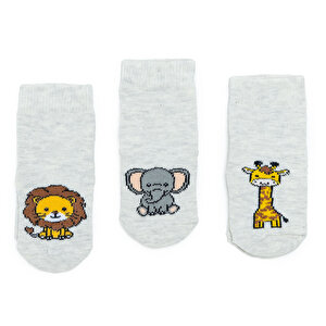 HelloBaby 3lü Soket Çorap, Gri, 0-6 Ay