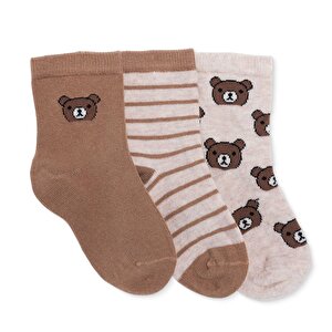 HelloBaby 3lü Soket, Kahverengi, 0-6 Ay