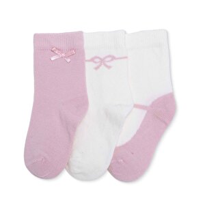 HelloBaby 3lü Soket Çorap, Pembe, 0-6 Ay