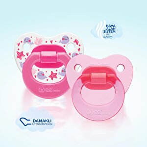 437 Wee Baby 2'li Damaklı Emzik No:1 Pembe 437 Wee Baby 2'li Damaklı Emzik No:1 Pembe