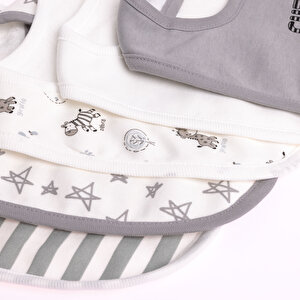 5'li Arkası Havlu Önlük / Zebra-Gri 5'li Arkası Havlu Önlük / Zebra-Gri