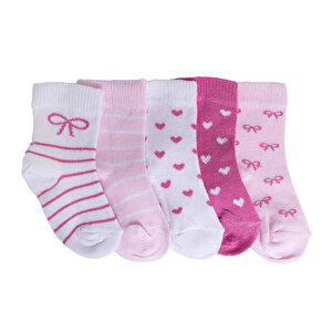 HelloBaby 5'li Soket Çora, Pembe, 0-6 Ay