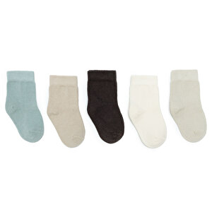 HelloBaby 5'li Soket Çorap, Bej, 0-6 Ay