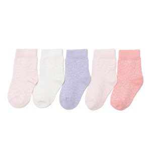 HelloBaby 5'li Soket Çora, Pembe, 0-6 Ay