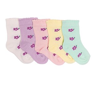 HelloBaby 5'li Soket Çorap, Mor, 0-6 Ay