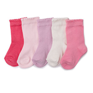 HelloBaby 5'li Soket Çora, Pembe, 0-6 Ay