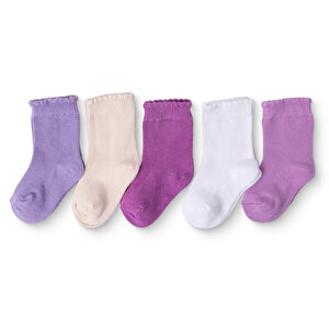 HelloBaby 5'li Soket Çora, Pembe, 0-6 Ay