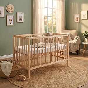 baby plus Ahşap Kademeli Beşik 60x120 cm