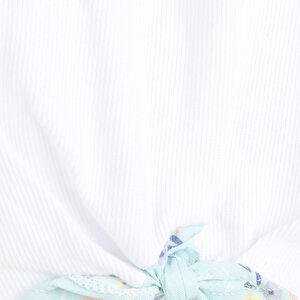 Secret Garden Kız Bebek Fırfırlı Yaka Kolsuz Tshirt - Rahat Kalıp Pantolon
