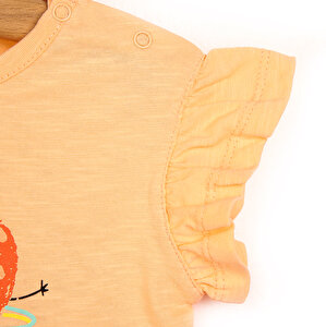 Hello Berry Kız Bebek Kolları Modelli Tshirt-  Fırfırlı Şort