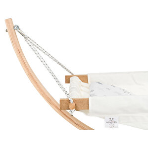 Fethiye Cibinlikli Ahşap Sallanabilir Hamak Ekru