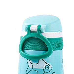 (IH) Shamobo Desenli Pipetli Paslanmaz Çelik Termos 400 ml Asortili