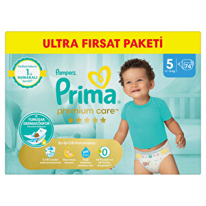 Bebek Bezi Premium Care 5 Beden Junior Ultra Fırsat Paketi 11-16 kg 74 Adet