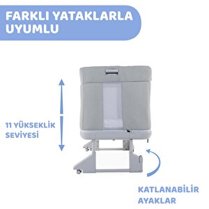 Next2Me Forever Anne Yanı Asansörlü ve Yüksekliği Ayarlanabilir Beşik Moon Grey Next2Me Forever Anne Yanı Asansörlü ve Yüksekliği Ayarlanabilir Beşik Moon Grey