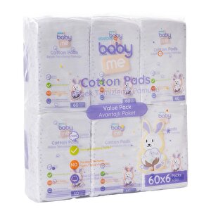 Bebek Temizleme Pamuğu 6x60 adet