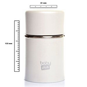  Paslanmaz Çelik Beyaz Bebek Mama Saklama Termosu 260 ml