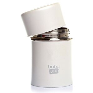 Paslanmaz Çelik Beyaz Bebek Mama Saklama Termosu 260 ml