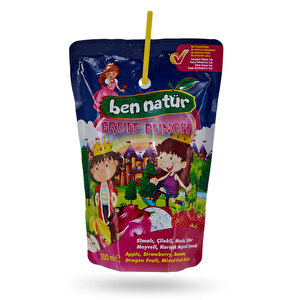 Fruit Punch Elmalı, Çilekli, Muzlu, Ejder Meyveli, Karışık Meyveli İçecek 200 ml
