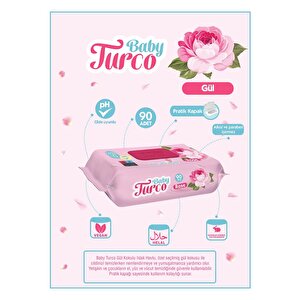 Gül Kokulu Bebek Islak Mendil 24x90 Adet